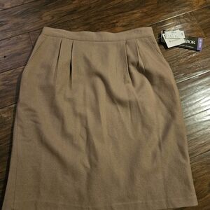 Sag Harbor Brown Pencil Skirt 16 Wool Nwt